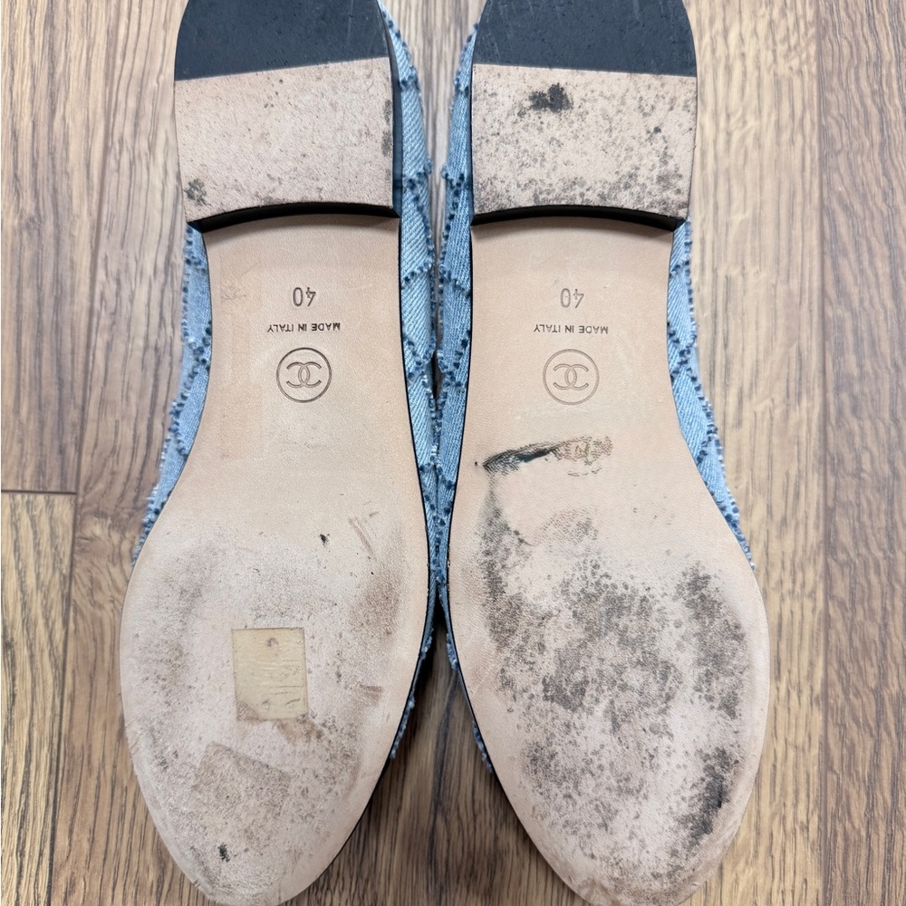 CHANEL Women's Elegant Blue and Black Flats - Picture 7 of 7
